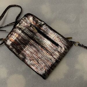Hobo~The Original Gabor Mosaic~Metallic~Snakeskin Print~Crossbody/Clutch Purse